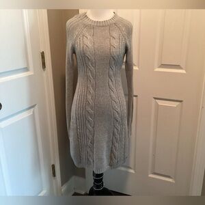 Hollister Women’s Small Cable Knit Sweater Dress Tunic Gray New With Tags
